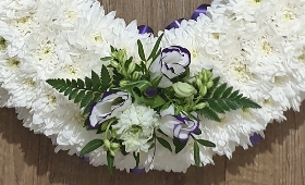 Purple and white wreath
